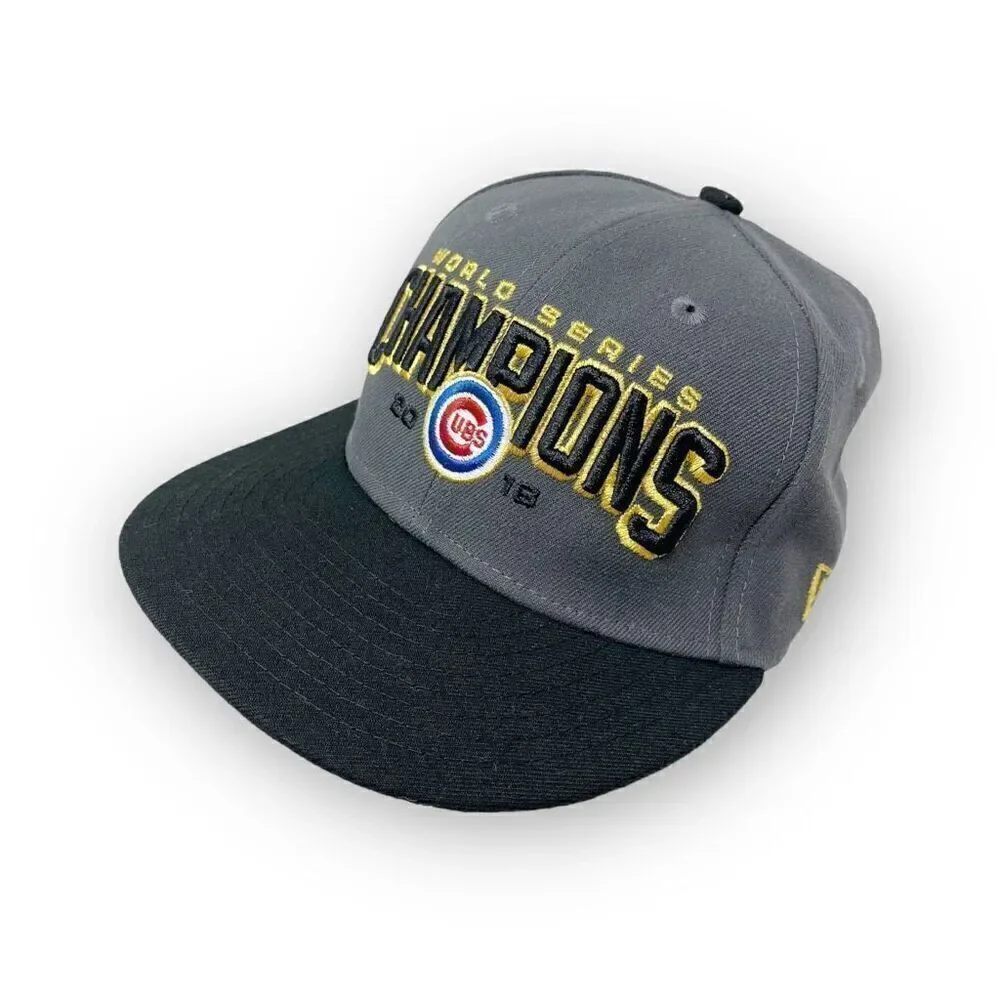 Chicago Cubs 2016 World Series Champions Hat Cap 6 7/8 Gray New Era 59Fifty